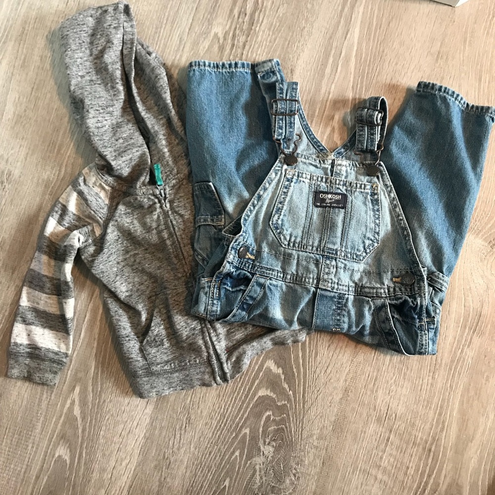 OshKosh overalls and lightweight zip up